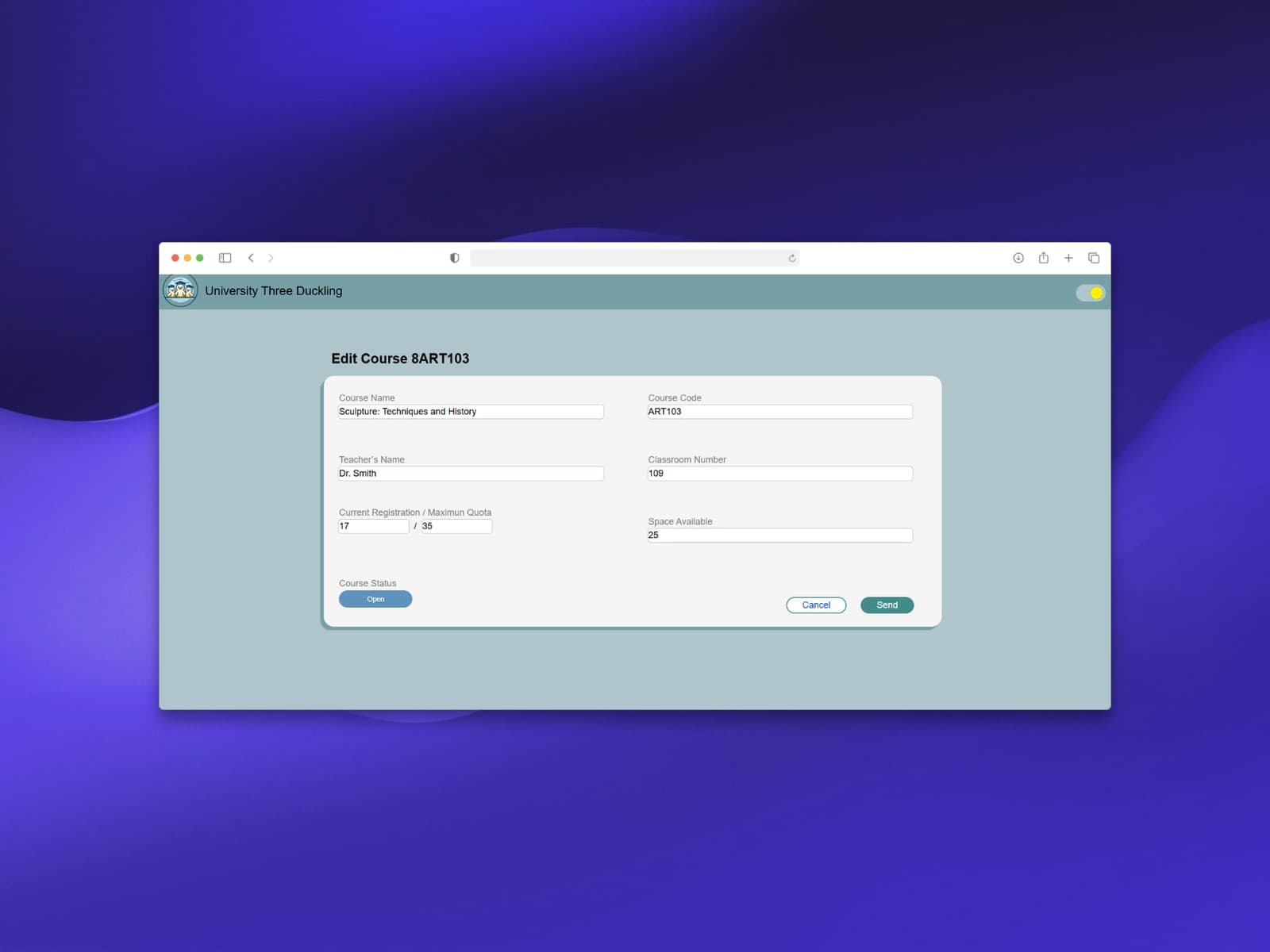 Course Manage preview